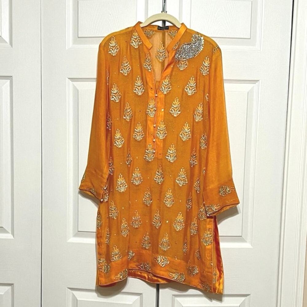 Agha Noor Embroidered Orange Women’s Kurta